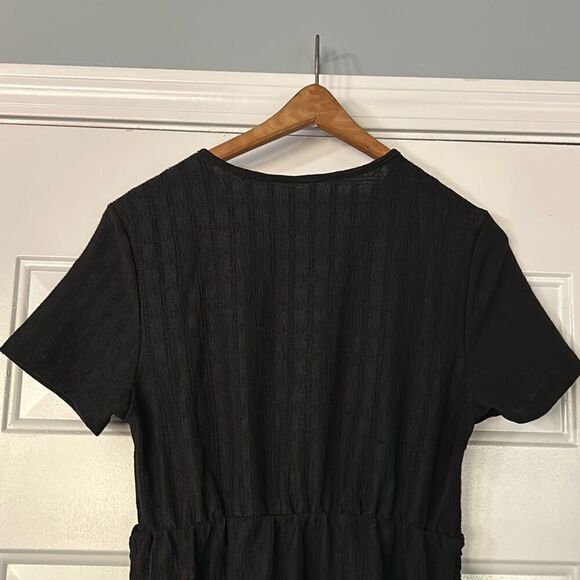 SweatyRocks Women's Short Batwing Sleeve Cross Wrap V-Neck A-line Swing Dress. L - Picture 7 of 12